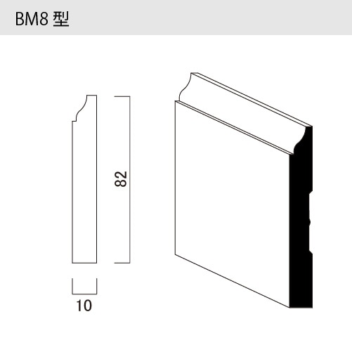 木製モールディング　ベイツガ　ベースボード（巾木）　BM8型　10本セット
