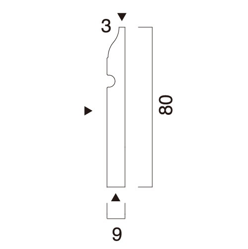 ホワイト塗装仕上げ造作材　巾木 BG8型