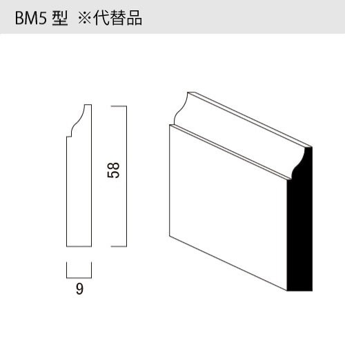 木製モールディング ベイツガ ベースボード(巾木) BM5型 ※代替品