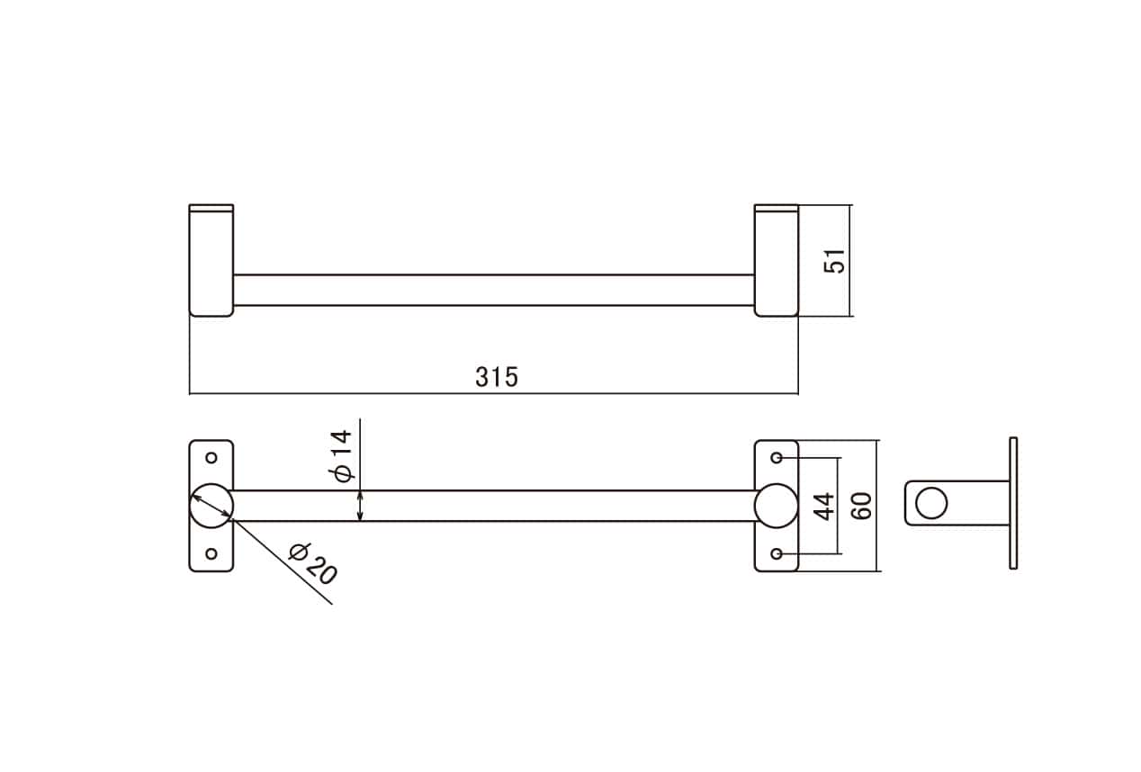 竹シリーズ タオルバー