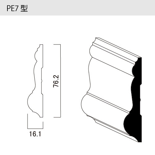 木製モールディング　ベイツガ　チェアレール（胴差）　PE7型　10本セット