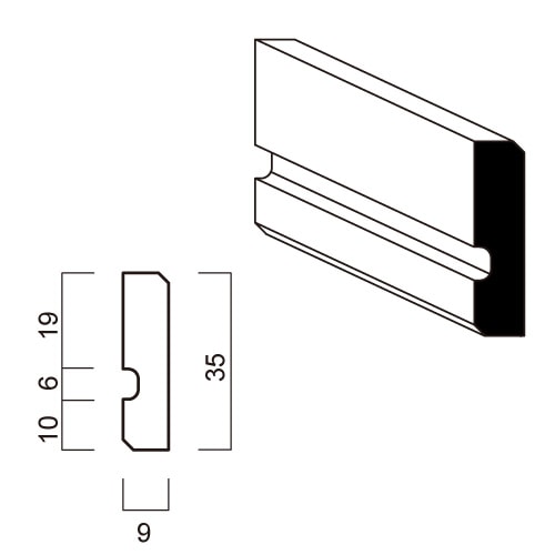 木製モールディング ベイツガ クラウン(廻り縁) CR3型
