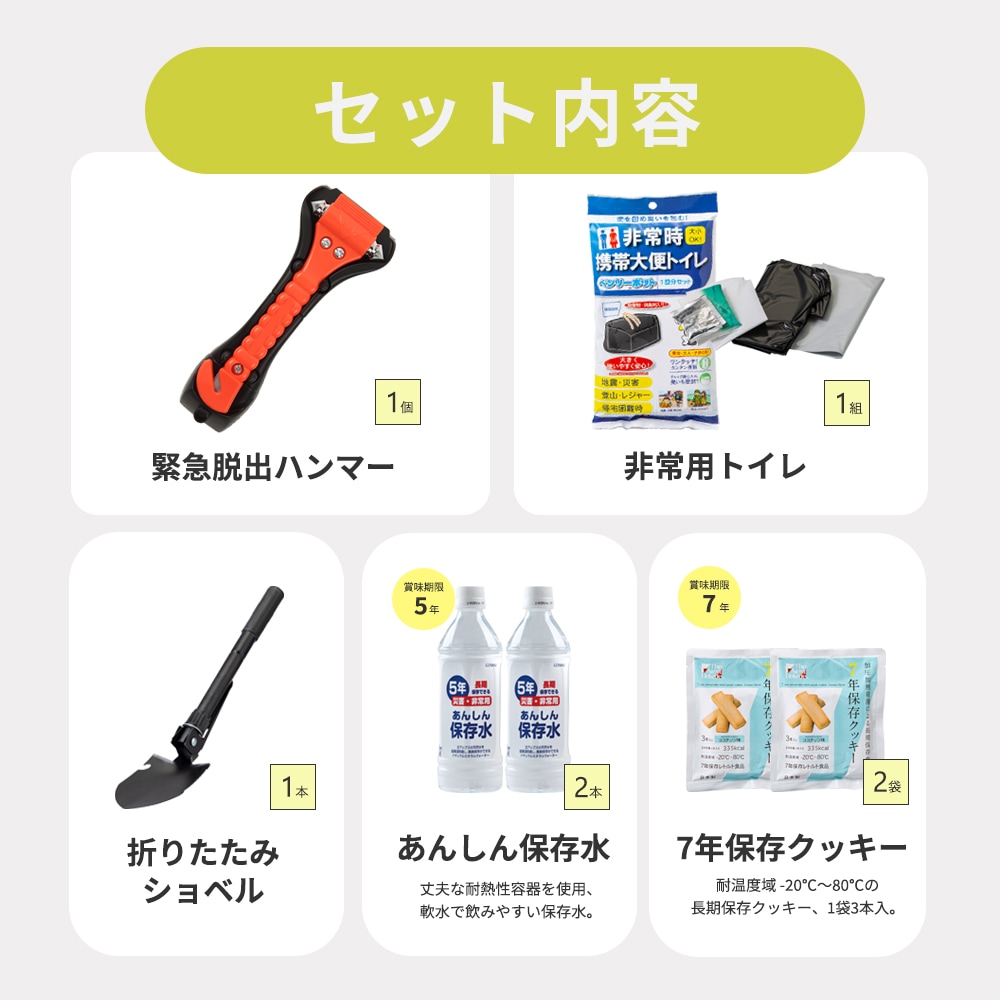 GD様 確認用 車載用防災21点セット | 防災用品,防災セット,車の防災セット | クラシド