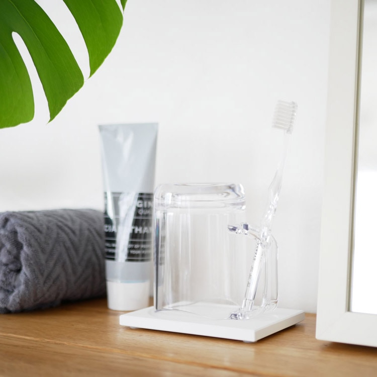 like-it】 水が切れるスタンドマグ クリア｜バス・洗面用品,洗面