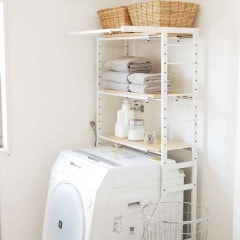 伸縮可能なランドリーラック 山善（YAMAZEN） 頑丈 伸縮 ランドリーラック 幅65.5-90.5cm 2段 洗濯