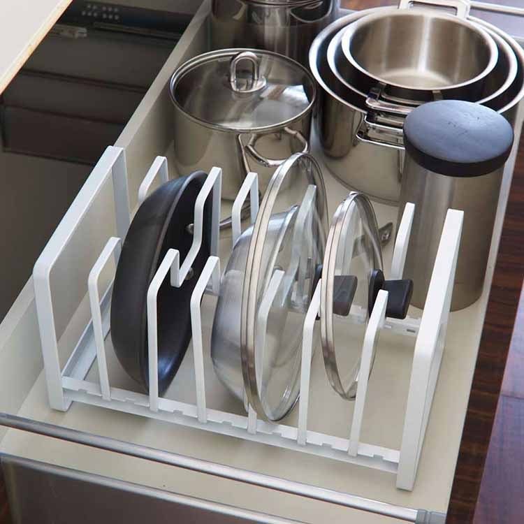 フライパン ラック まな板 置き 鍋 スタンド キッチン収納 鍋ラック 伸縮鍋蓋 フライパンラック 収納ラック シンク下 鍋蓋スタンド フライパン収納  : DailySmile - 通販 - Yahoo!ショッピング 鍋蓋スタンド フライパン 鍋蓋 置き 金属フレームポットカバー蓋の収納ラック キッチン 収納