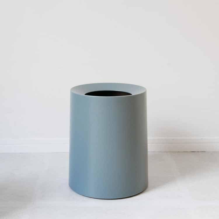 ideaco】 TUBELOR HOMME 丸型ダストボックス ブルーグレー｜ゴミ箱