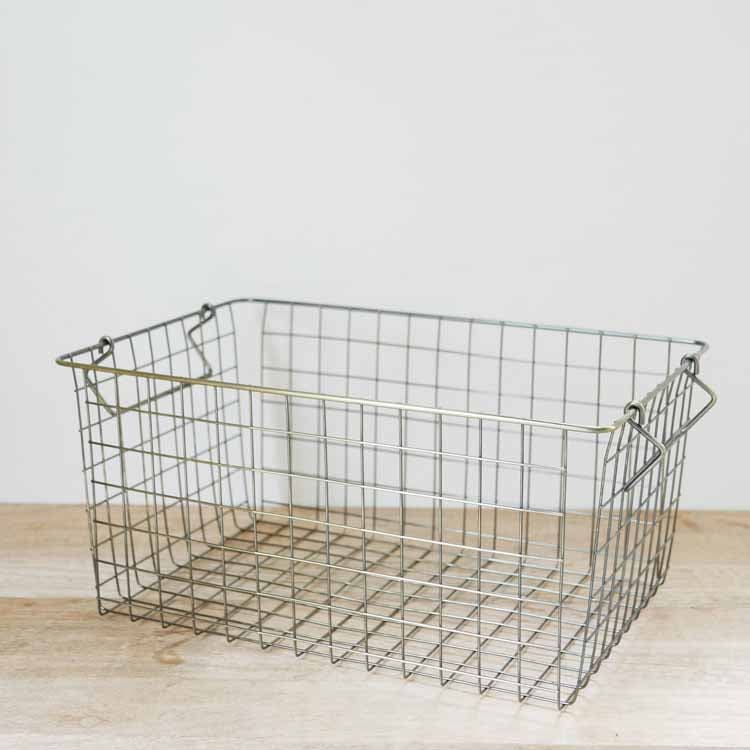 POSH LIVING】 スタッキングバスケット L アンティークゴールド｜洗濯
