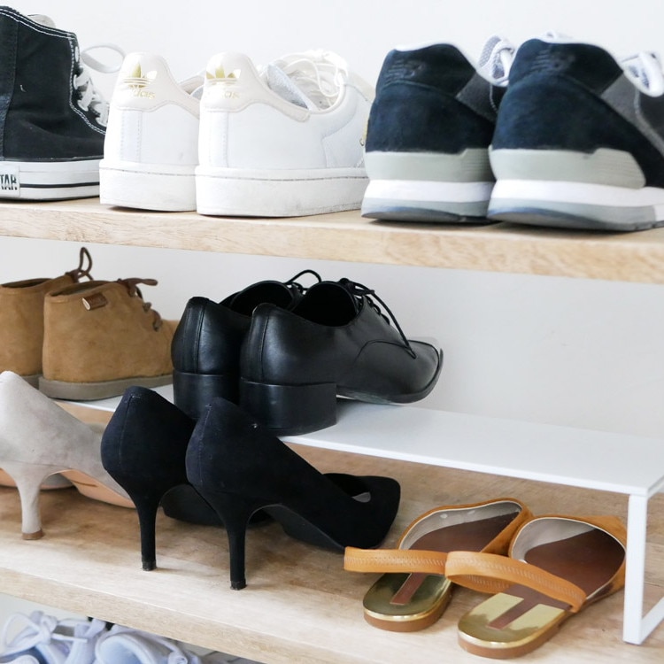 Yamazaki 下駄箱中 伸縮シューズラック フレーム ホワイト おすすめ 人気商品 Kurasso クラッソ