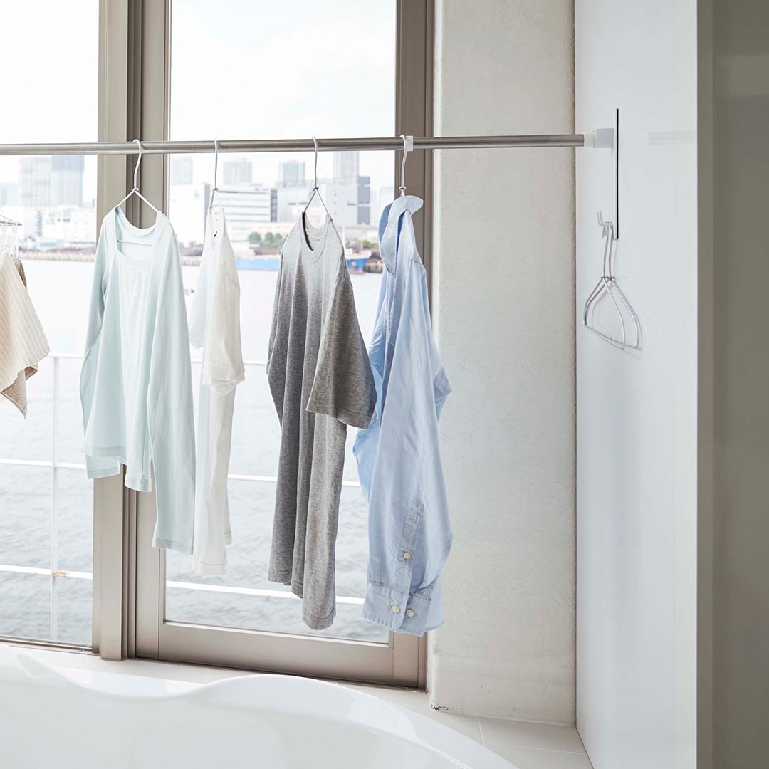 マグネットバスルーム物干し竿ホルダー2個組 タワー ホワイト おすすめ 人気商品 Kurasso クラッソ