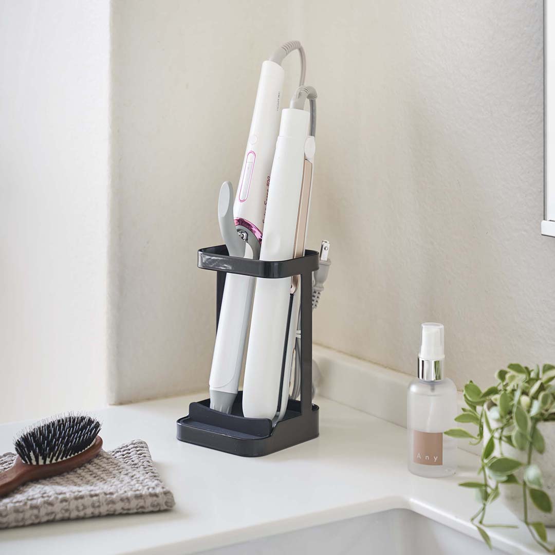 ウェットtoドライアイロン ホワイト ブラシ付 tower タワー ドライヤー＆ヘアーアイロンスタンド ホワイト