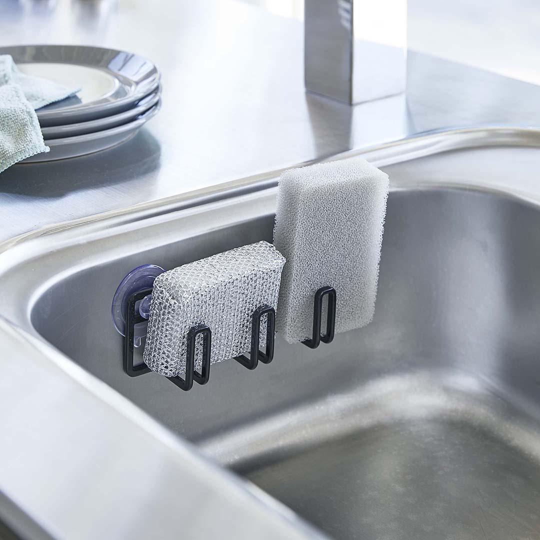 Tower 吸盤スポンジホルダー3連 タワー ブラック おすすめ 人気商品 Kurasso クラッソ