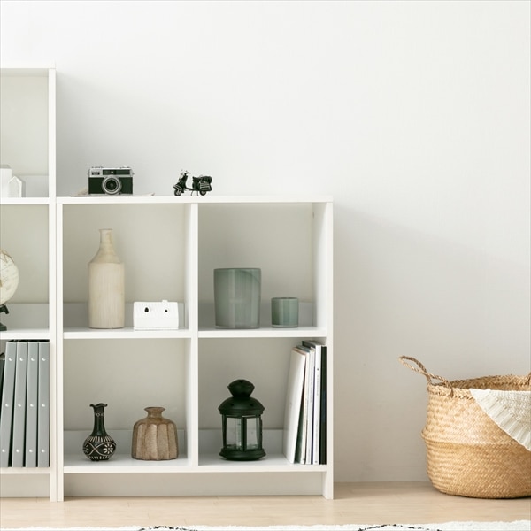 オープンシェルフ ナチュラルウッド 4段 幅56cm スチール脚 簡易組立