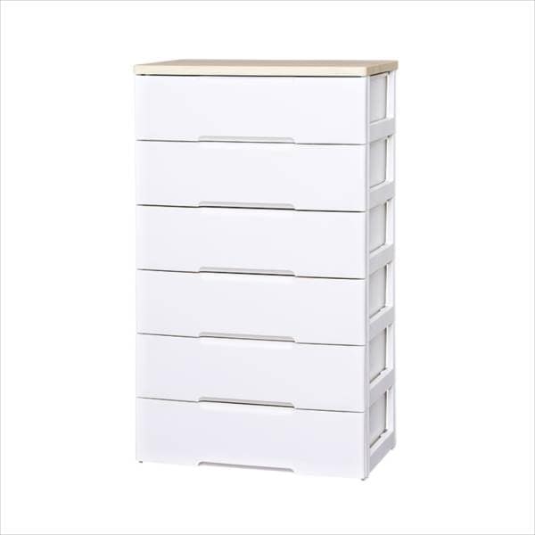 ウッドトップチェスト 6段 HG-806 ホワイト｜SIMPLE STYLE (シンプル
