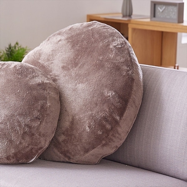 円形クッション 直径55cm フランネル生地 洗濯可｜SIMPLE STYLE