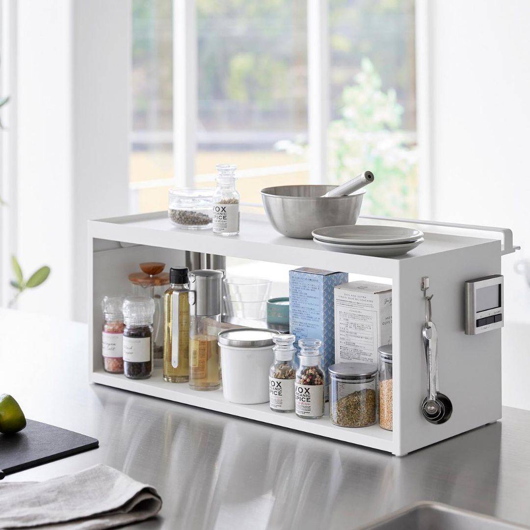 カウンター上収納ラック 幅60cm オーク [5114] カウンター上収納ラック