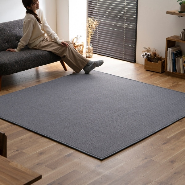 ラグ ヘリンボーン×ドットベロア リバーシブル 185×240cm ORG-H1824