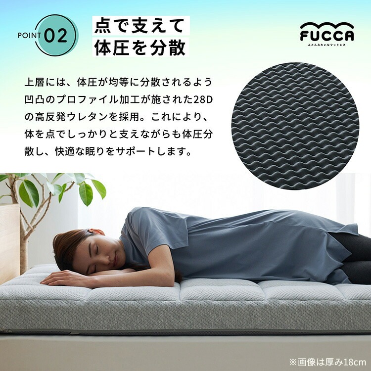 Fucca �դȤ󲰤���ޥåȥ쥹 GY N2407M18S-GY