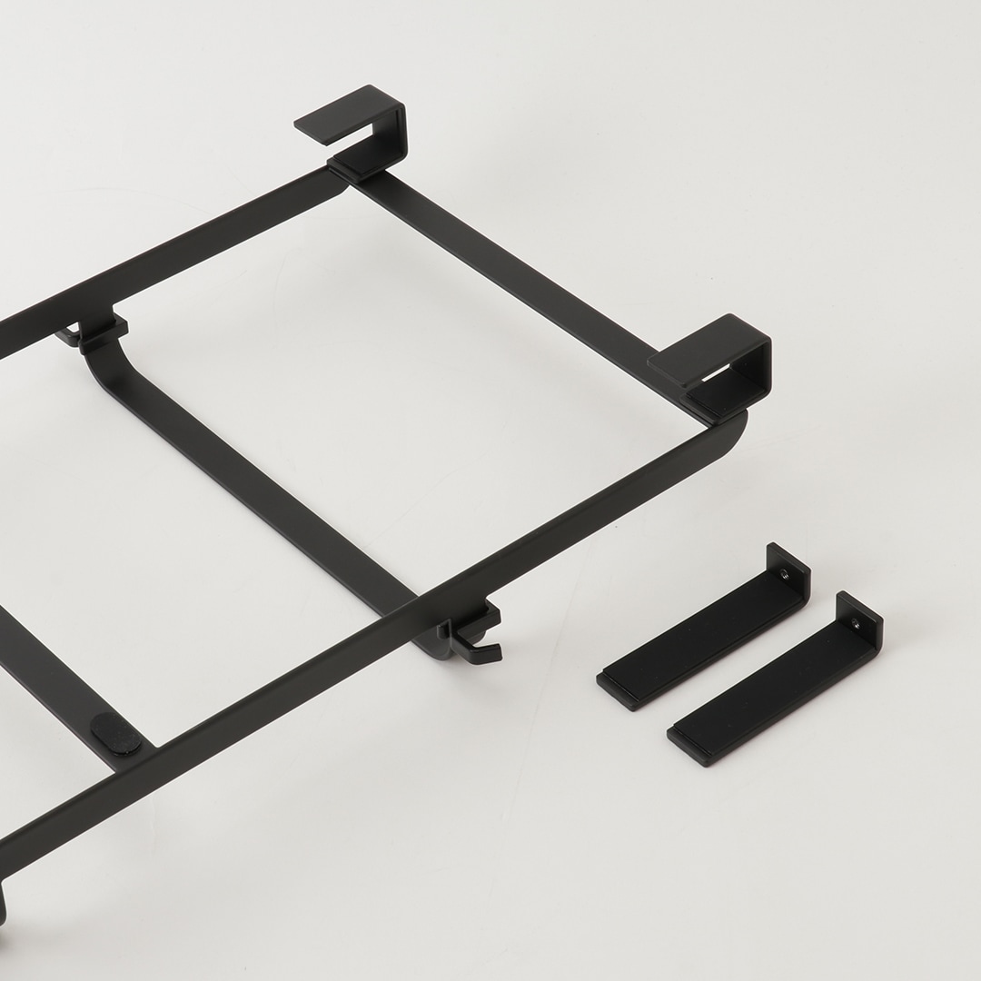 下駄箱扉＆引っ掛け式スリッパラック タワー ブラック｜玄関