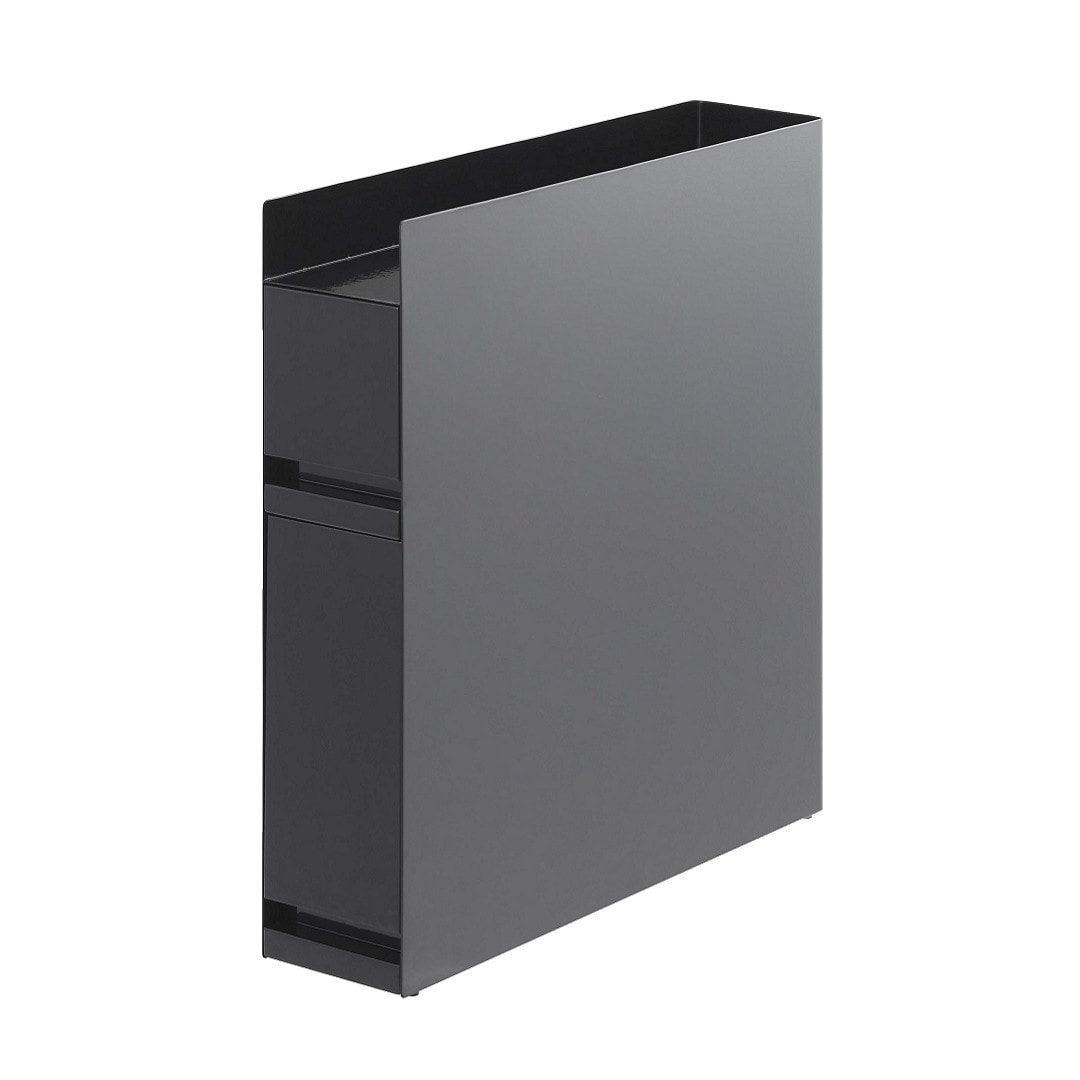 ブラック　隠せる調味料ラック 2段 幅14.4cm キッチン　収納棚 tower】隠せる調味料ラック 2段｜キッチン用品,キッチン収納