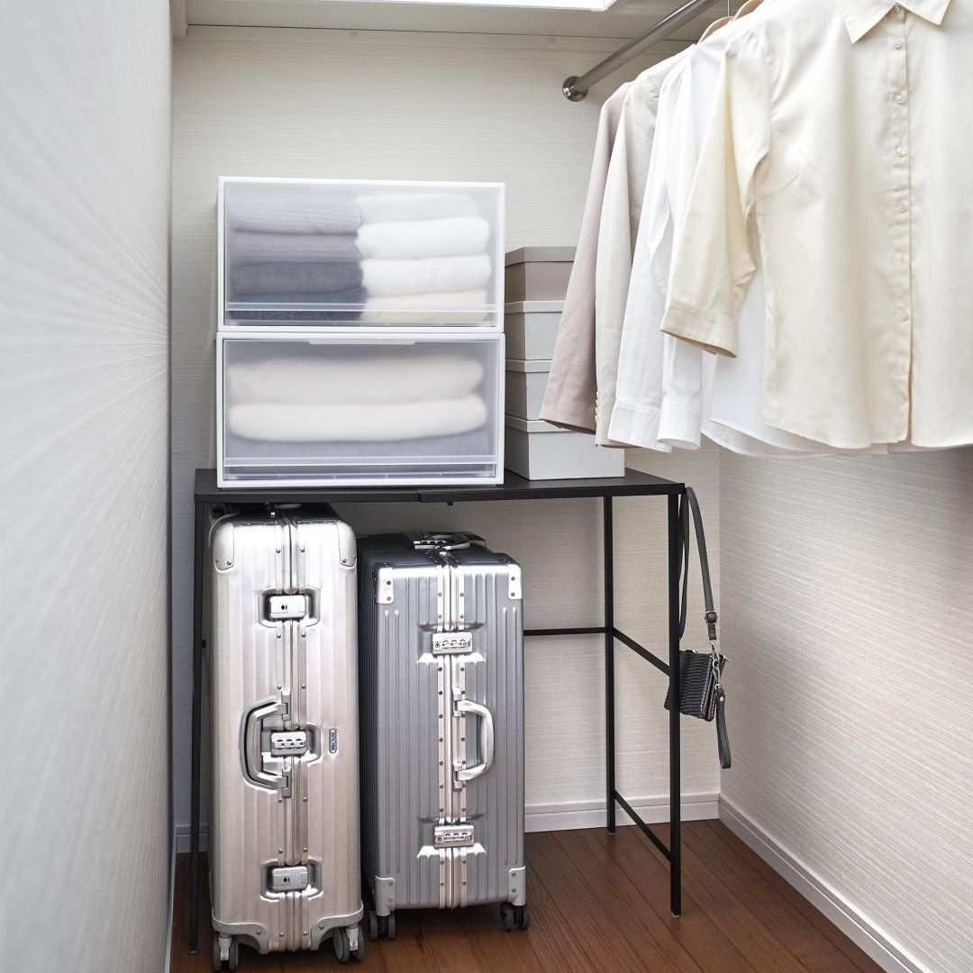 伸縮キャリーケース上ラック　ホワイト② 楽天市場】【山崎実業】伸縮キャリーケース上ラック タワー tower