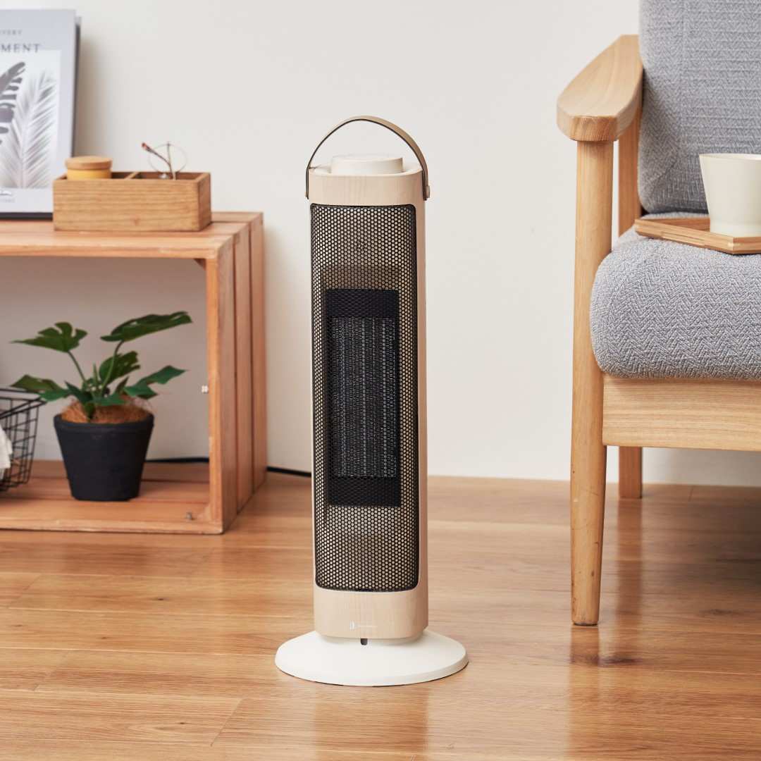タワー型セラミックファンヒーター&ファン Premium WOOD｜リビング用品