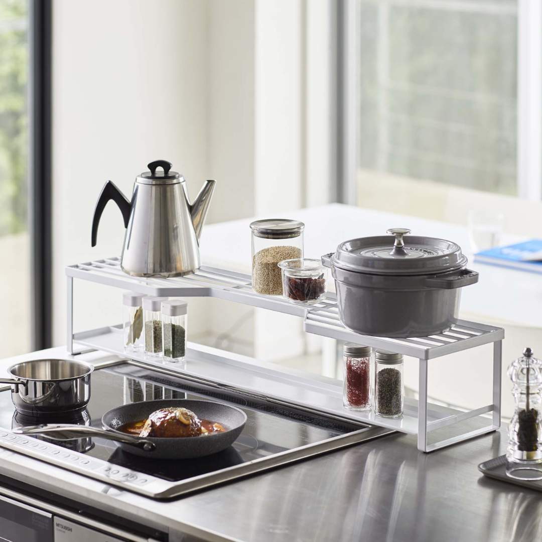 tower】 コンロ奥ラック 排気口カバー付 60cmコンロ用｜キッチン用品