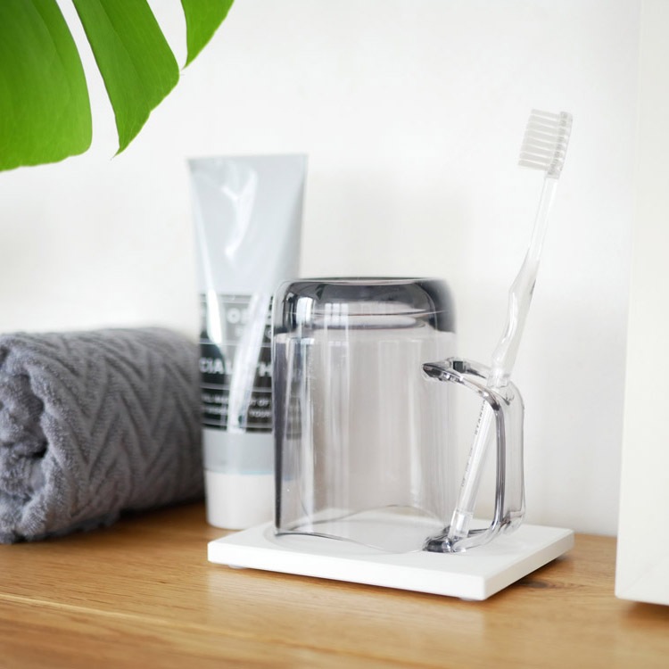 like-it】 水が切れるスタンドマグ グレー｜バス・洗面用品,洗面