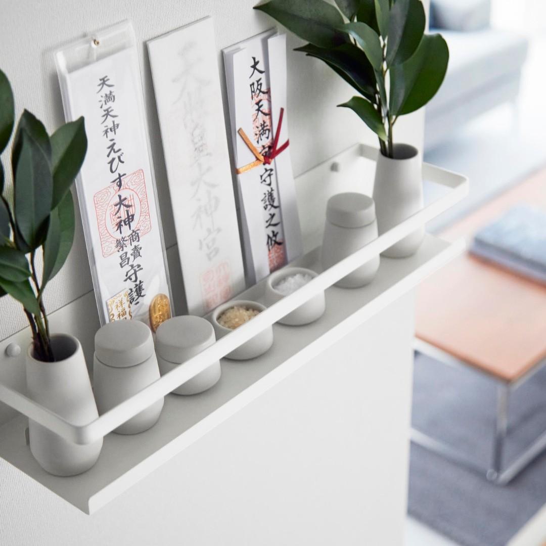 tower】 石こうボード壁対応 神棚 神具セット ホワイト｜浮かせる収納