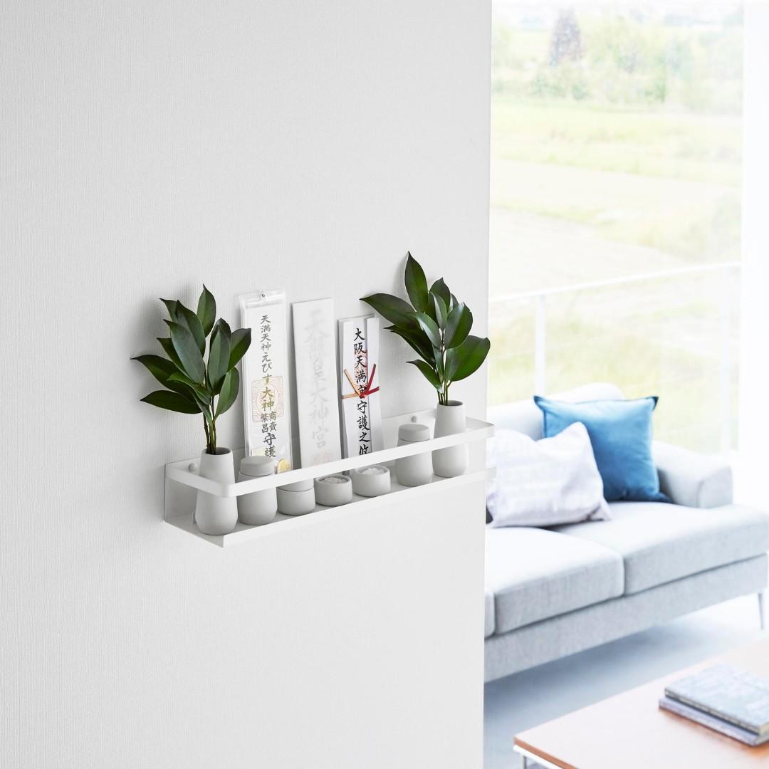 tower】 石こうボード壁対応 神棚 神具セット ホワイト｜浮かせる収納