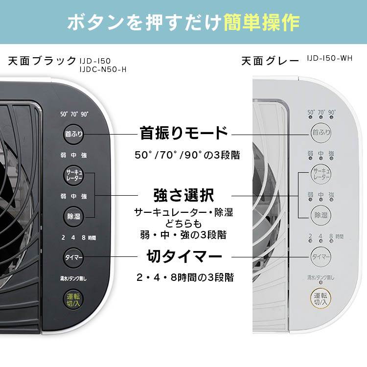 アイリスオーヤマ サーキュレーター衣類乾燥除湿機 IJD-I50を