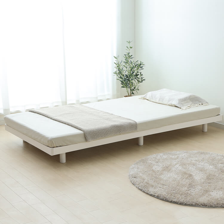 3段階高さ調節 すのこベッド シングル WH｜SIMPLE STYLE (シンプル