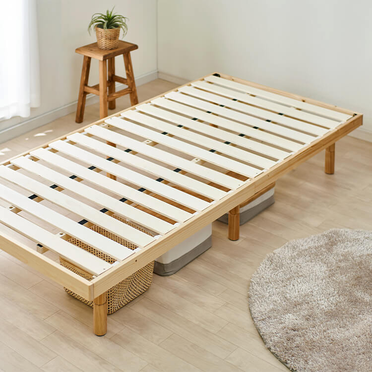 3段階高さ調節 すのこベッド シングル WH｜SIMPLE STYLE (シンプル