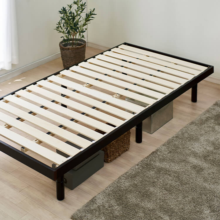 3段階高さ調節 すのこベッド シングル WH｜SIMPLE STYLE (シンプル