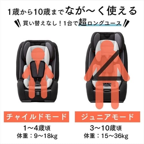 アイリスオーヤマ】チャイルド＆ジュニアシート ISOFIX