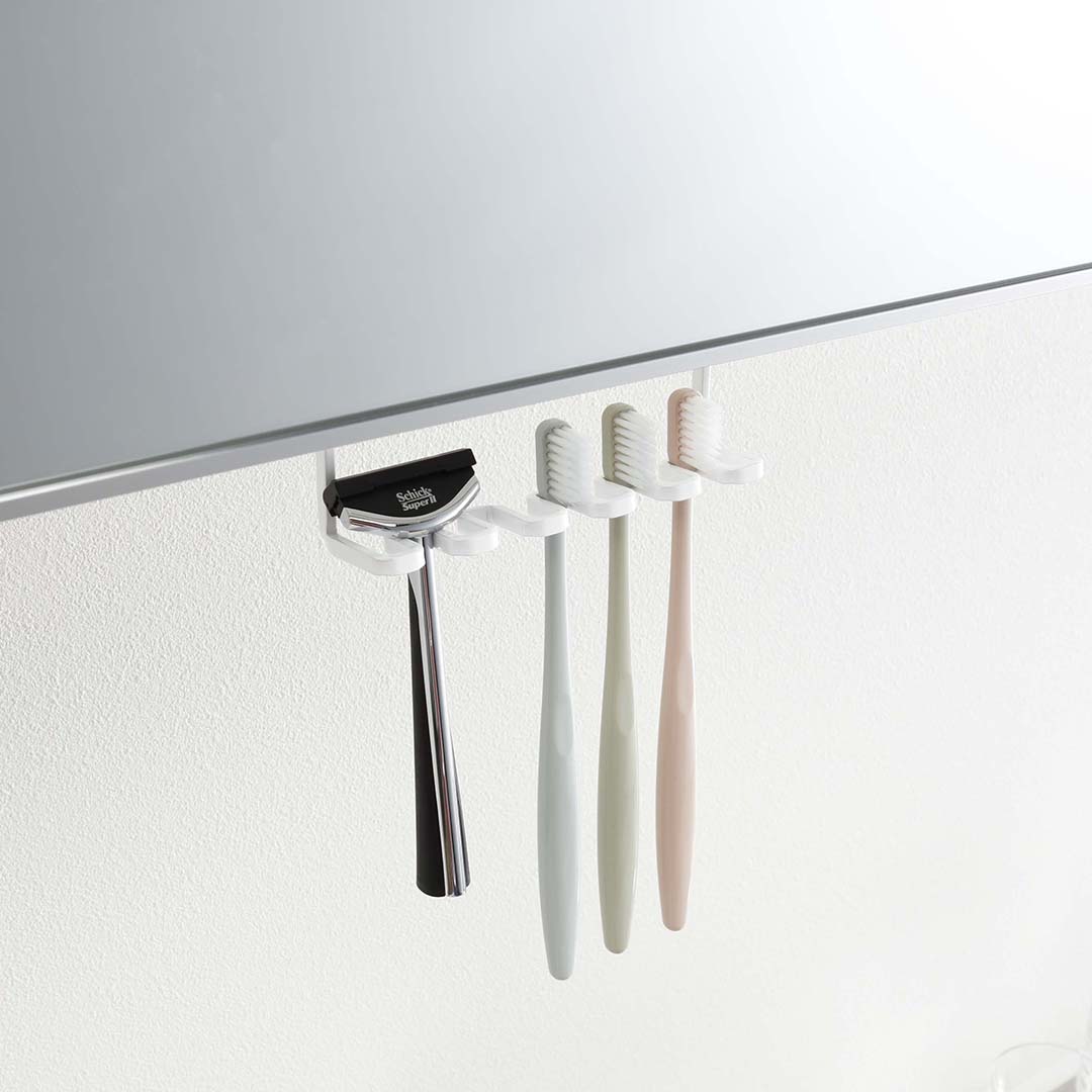 洗面戸棚下歯ブラシホルダー タワー ホワイト｜バス・洗面用品,歯磨き