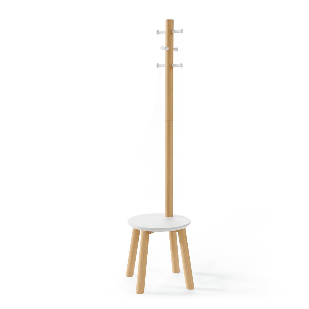 【Umbra】 ピラー スツールコートラック ホワイトナチュラル｜リビング用品｜kurasso（クラッソ）