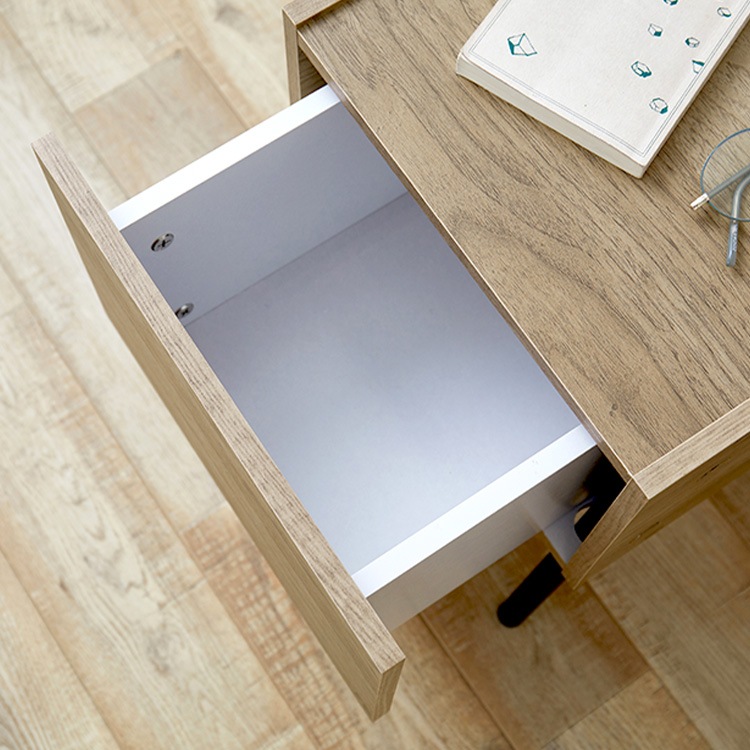 アイアンウッドサイドテーブル IWST-300R ブラック/アッシュブラウン