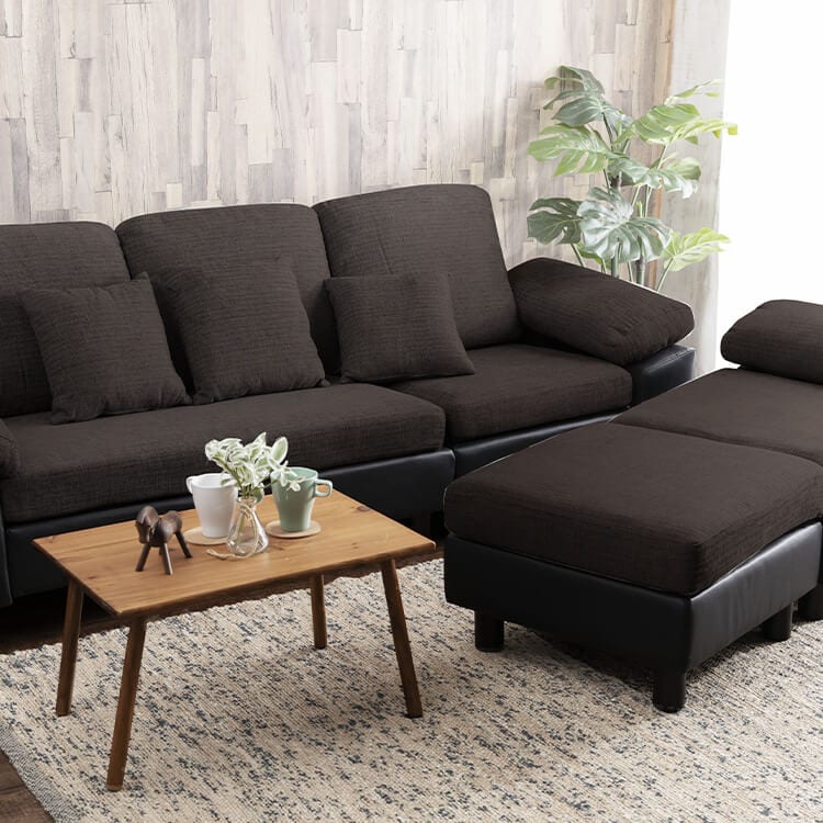 3人掛けカウチソファ 3PCS-1980 【時間指定不可】【代引不可】【同梱