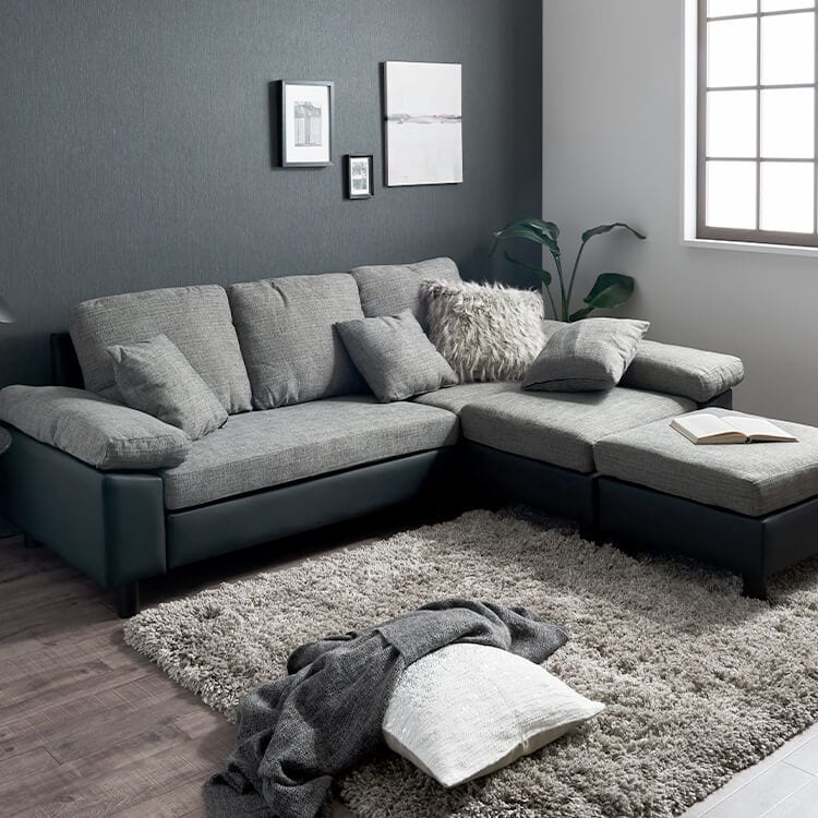 3人掛けカウチソファ 3PCS-1980 【時間指定不可】【代引不可】【同梱