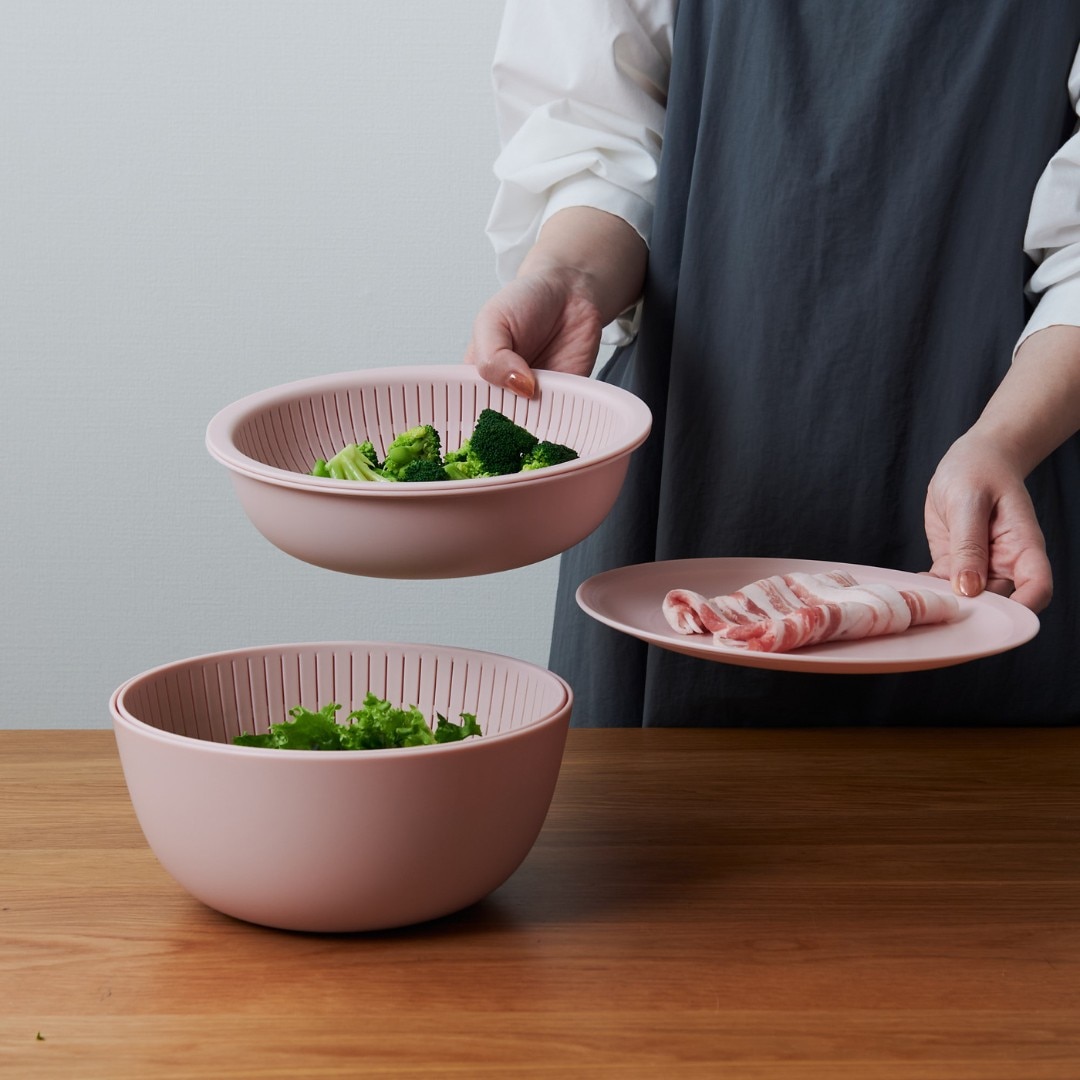 未使用　 Nantucket ボウル 2個セット like-it】 米とぎにも使えるザルとボウル 6点セット｜キッチン用品