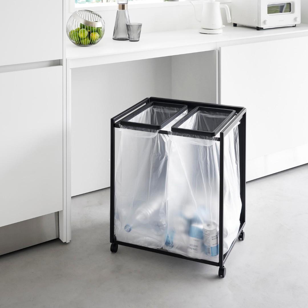 tower】 目隠し分別ダストワゴン 45L 2分別｜ゴミ箱・ダストボックス