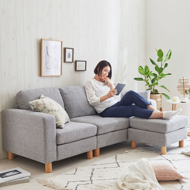 3人掛けカウチソファ 3PCS-1820｜SIMPLE STYLE (シンプルスタイル