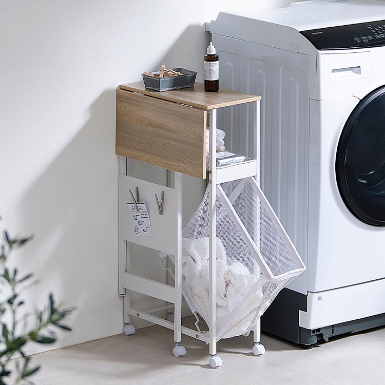 天板付きランドリーワゴン スリムタイプ TLAW-B220 バスケットタイプ  