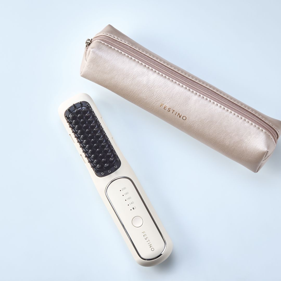 FESTINO】 充電式 スタイリング ヒーターブラシ｜バス・洗面用品