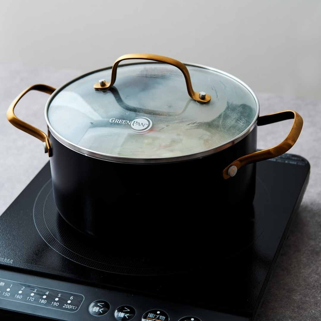 GREENPAN】 ストゥディオ キャセロール 20cm ガラス蓋付