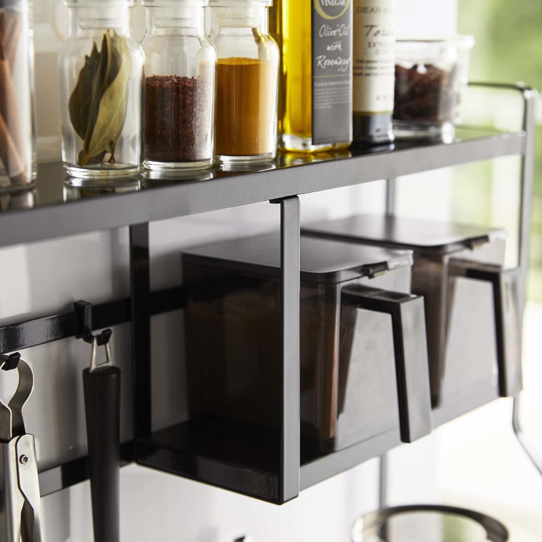 tower】コンロサイドラック ブラック｜キッチン用品｜kurasso（クラッソ）