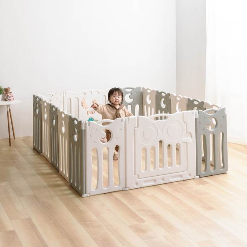 ベビーサークル ホワイト グレー 16枚セット 折りたたみ