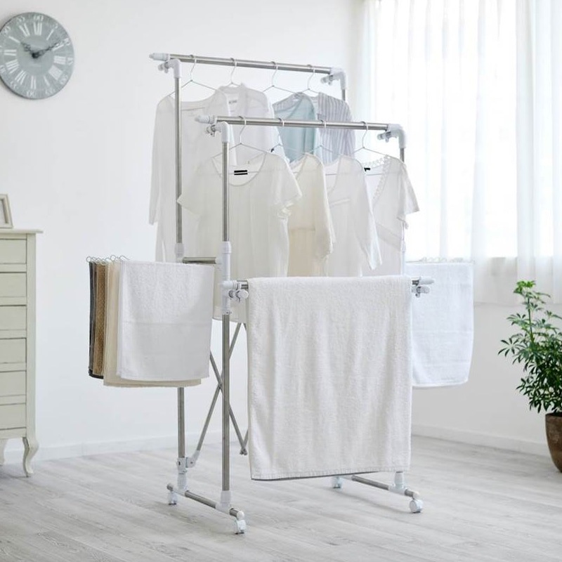 アイリスオーヤマ】組み立て簡単たっぷり物干し KTM-2018R｜アイリス