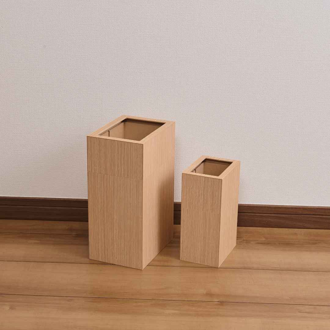 バスク 屑入れ M カバー付｜ゴミ箱・ダストボックス,木製ゴミ箱